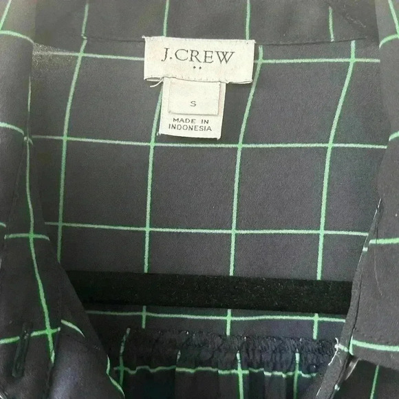 J. Crew Factory Navy window pane blouse - Picture 3 of 4